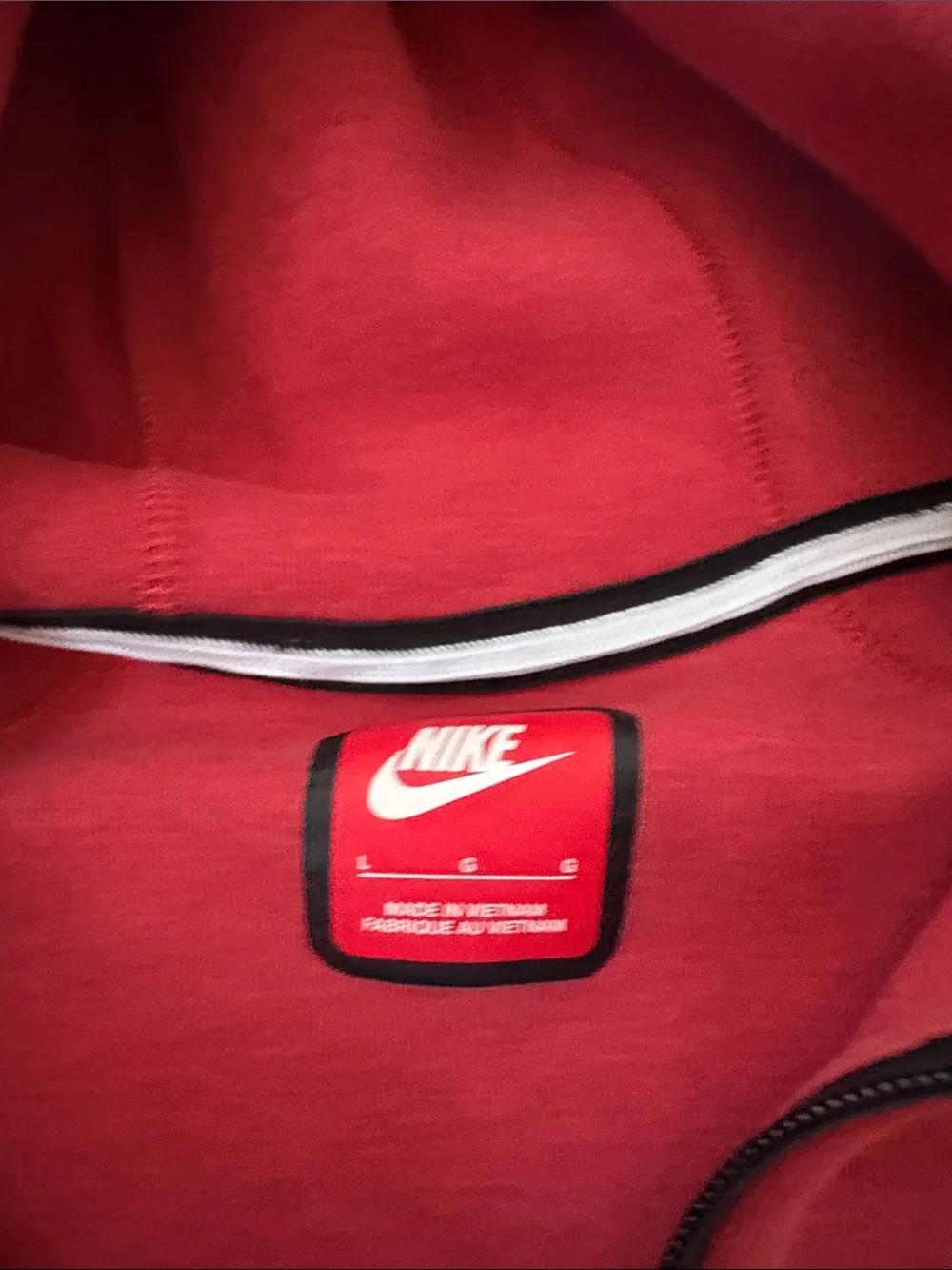 Nike Kids Red Nike Tech Hooded Zip-Up Jacket with Black Accents